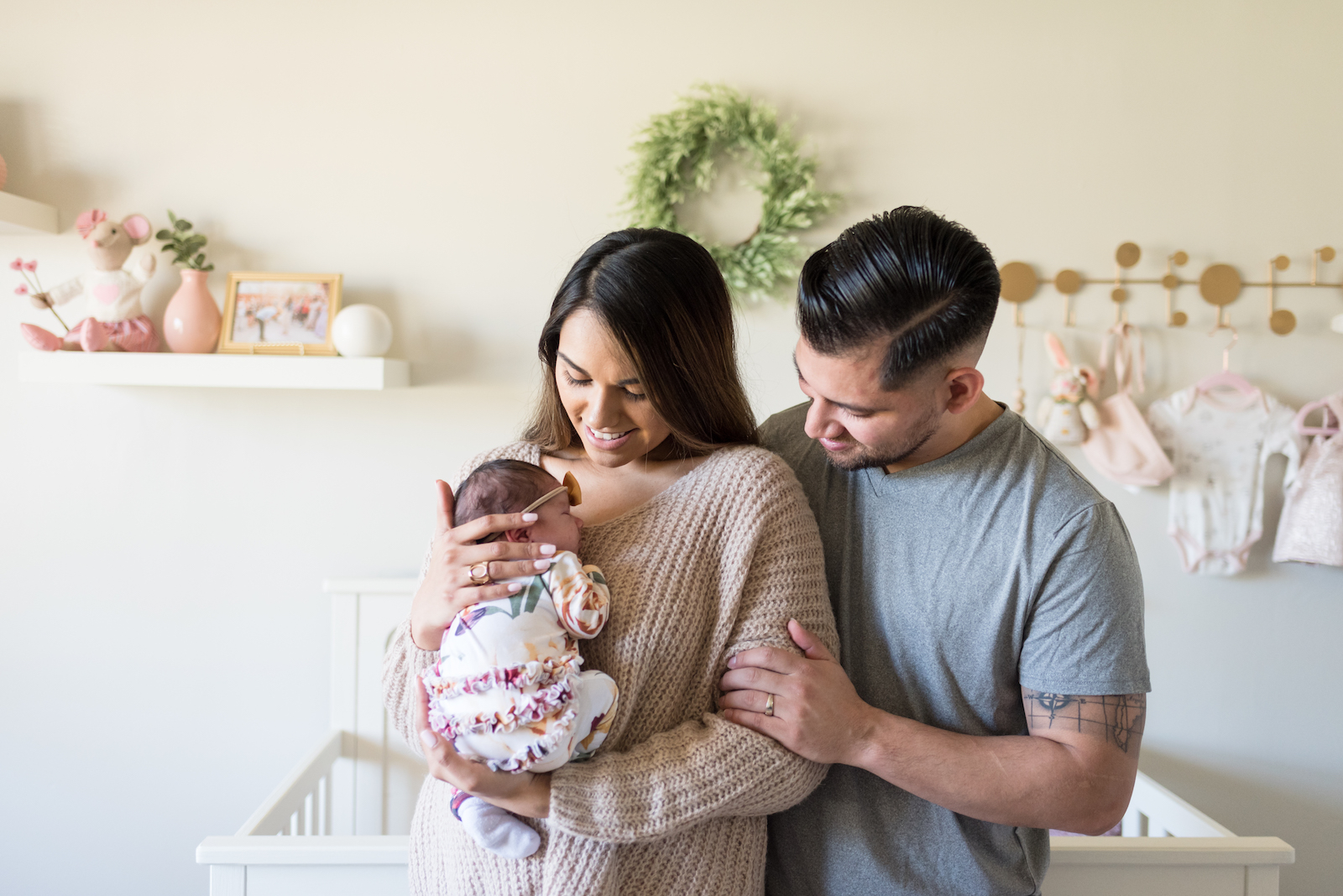 In-home Newborn Session in Pink and Floral Themed Nursery from Mandy Liz Photography