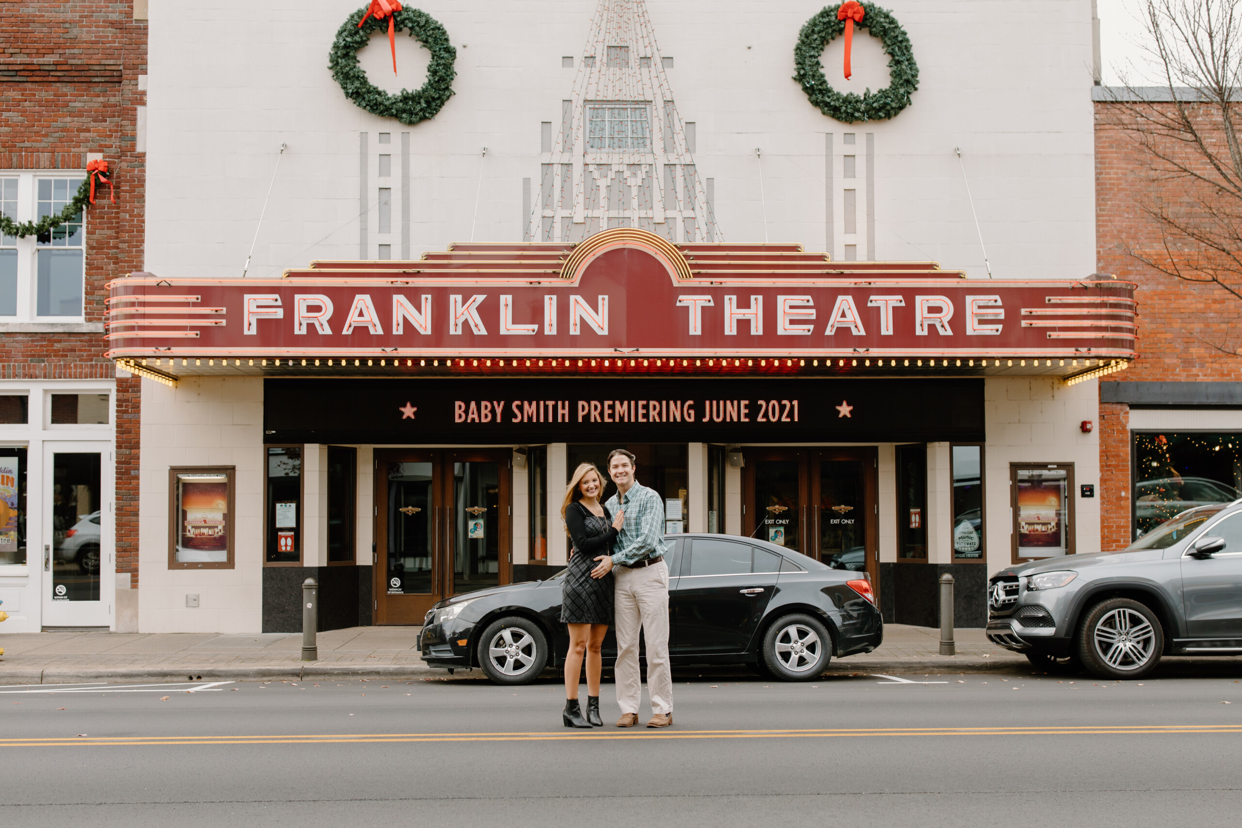 Adorable Franklin Theatre Baby Announcement Session