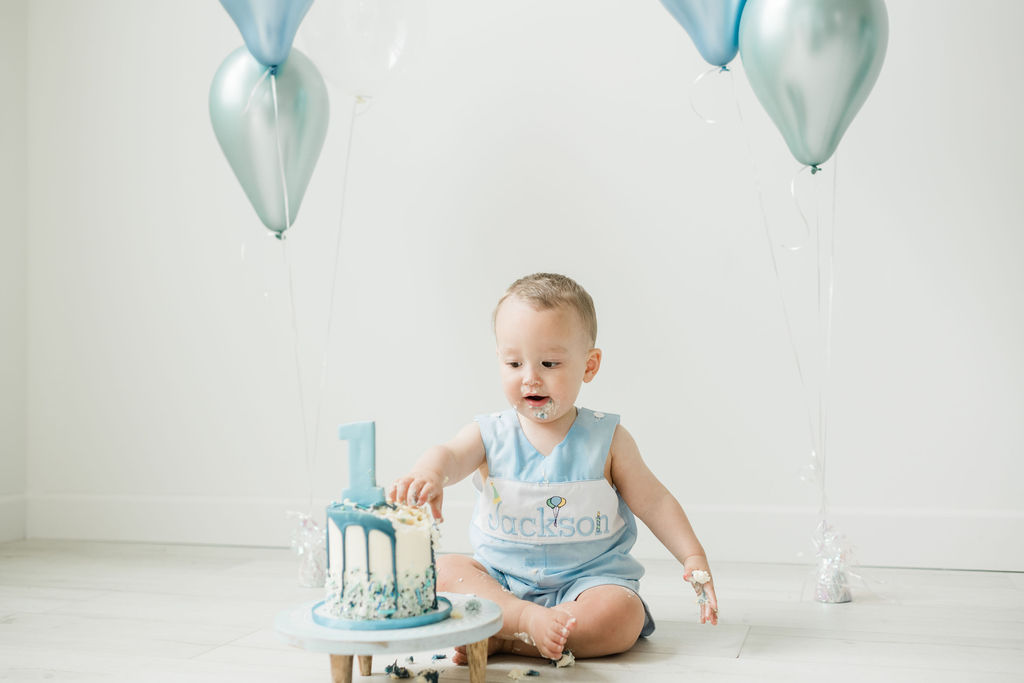 Jackson's First Birthday Cake Smash Photo Session