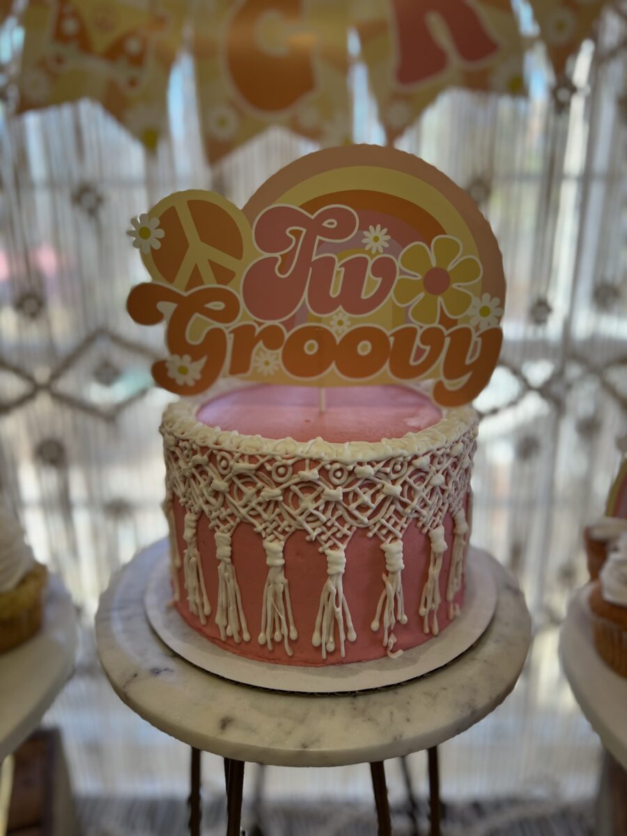 Two-Groovy Retro Birthday Party Cake