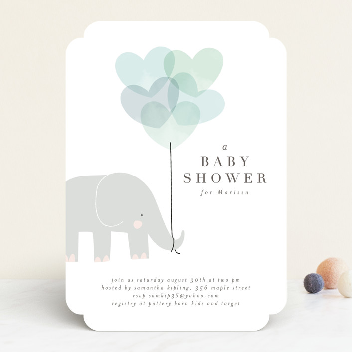 Elephant Baby Shower Invitation from Minted