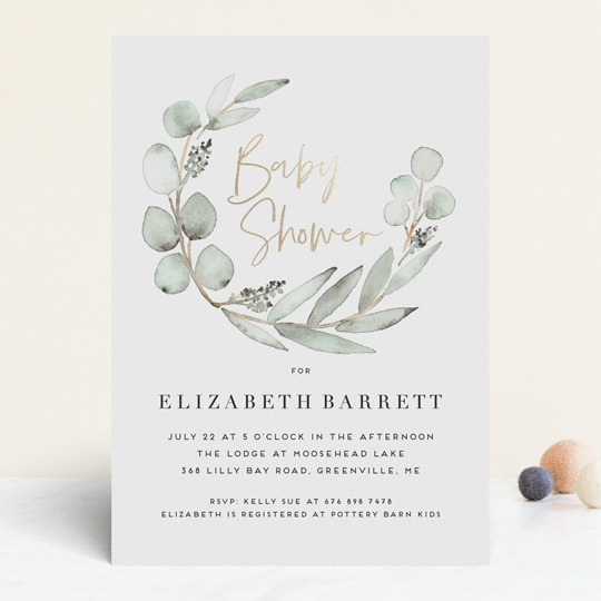 Eucalypta Baby Shower Invitation from Minted