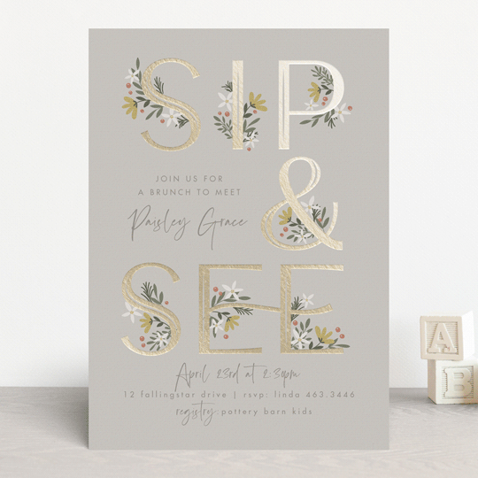 Sip and See Baby Shower Invitation from Minted
